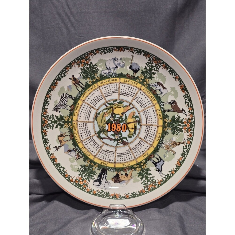 Wedgwood Of Etruria & Barlaston 1980 Safari Calendar Plate 10th Series
